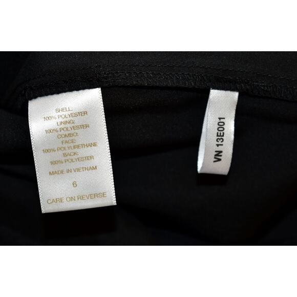 A8 NEW EVA MENDES Ravenna Black Faux Leather Panels & Fringe Dress Size 6 - Picture 7 of 7